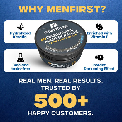 Menfirst Gradual Gray - Good Bye Gray Hair- 3-in-1 Shampoo & Darkening Pomade - Light Brown to Blonde Hair - 2 Pack Bundle Menfirst