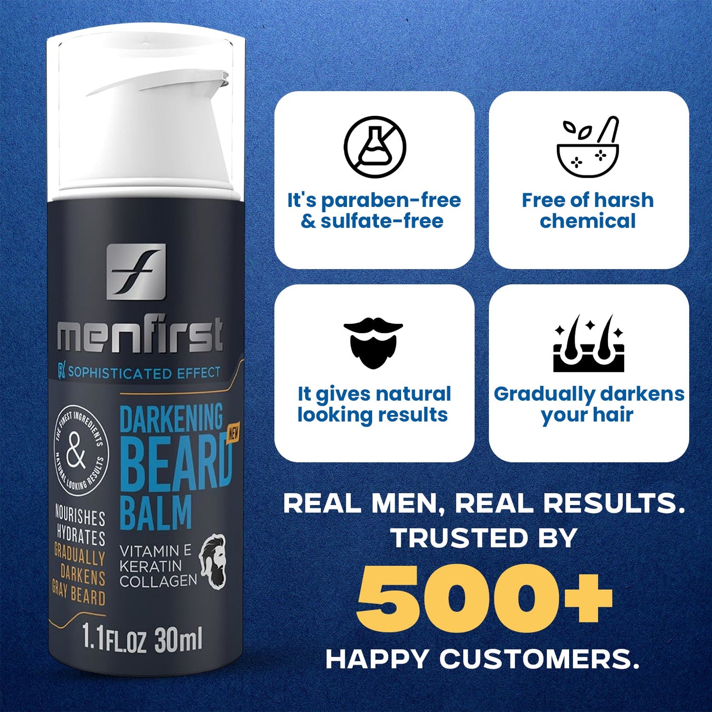 Menfirst - Darkening Beard Balm - Nourishes and Conditions - 1 Pack - Menfirst