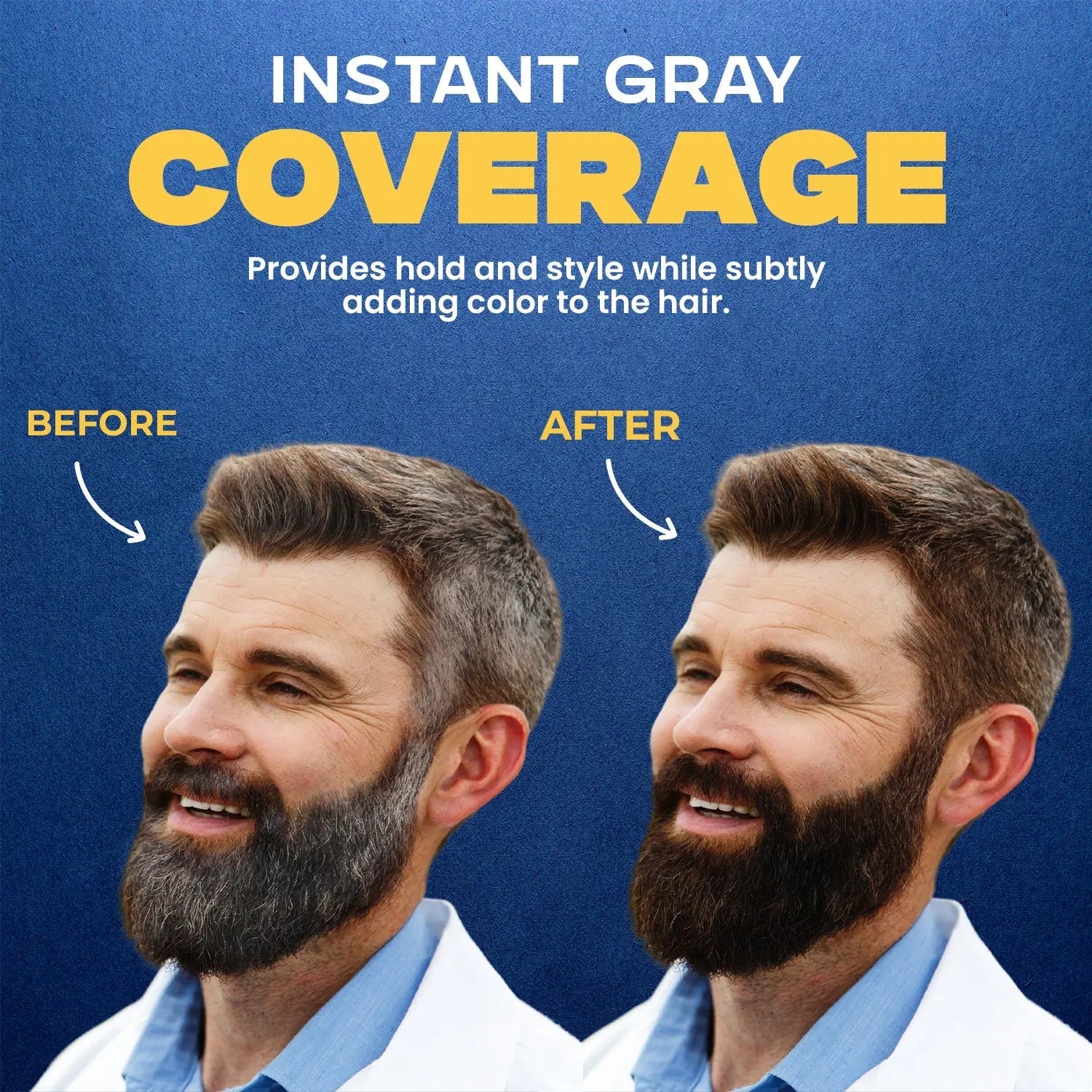 Menfirst Gradual Gray - Good bye Gray Hair - 3-in-1 Shampoo + Conditioner + Beard Wash & Darkening Pomade - 4 Pack Bundle Menfirst