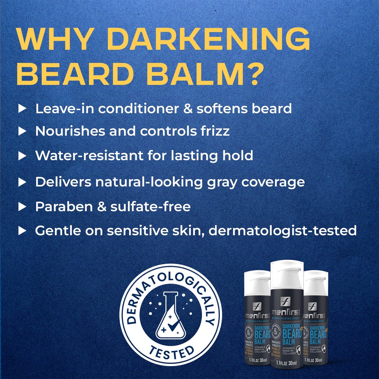 Menfirst Gradual Gray - Good Bye Gray Hair - 3-in-1 Shampoo + Beard Wa Menfirst