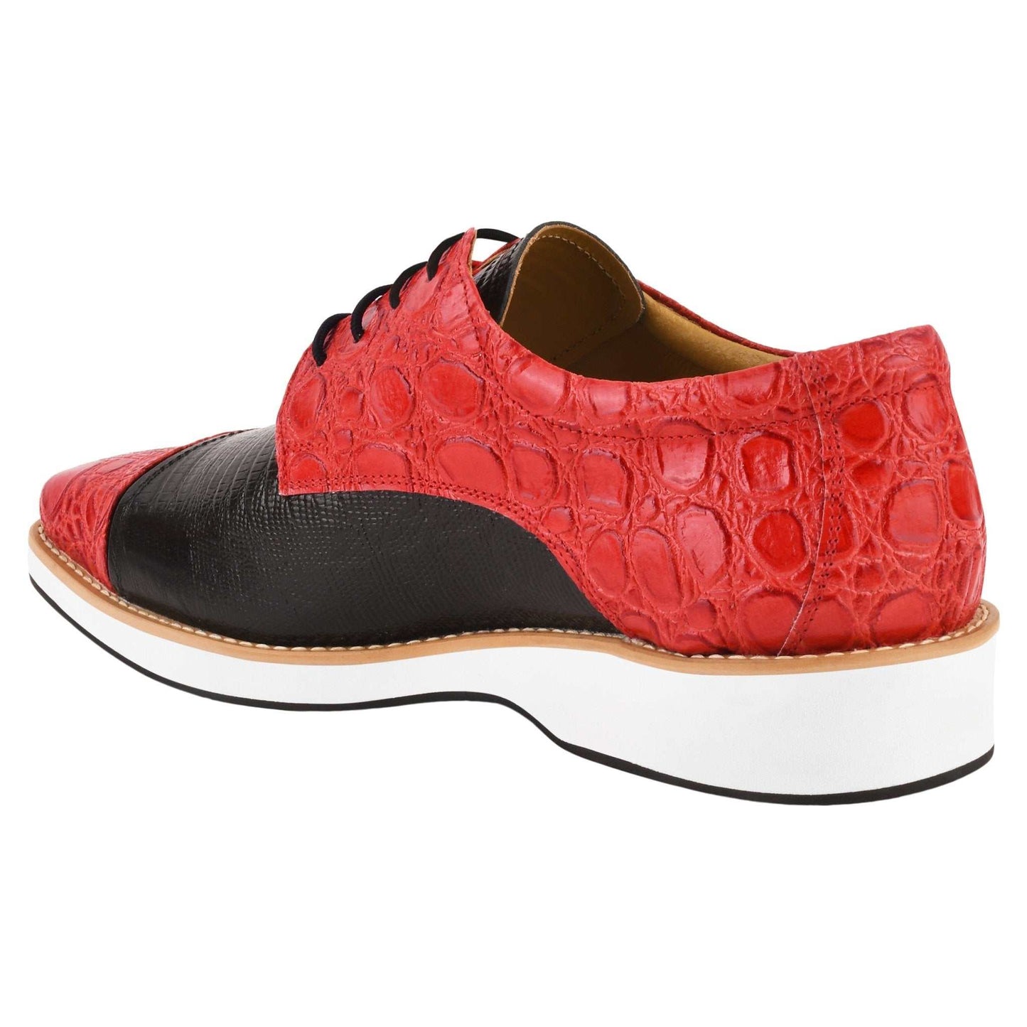 Lucky mens oxford croco lizard print casual shoes - MENLL