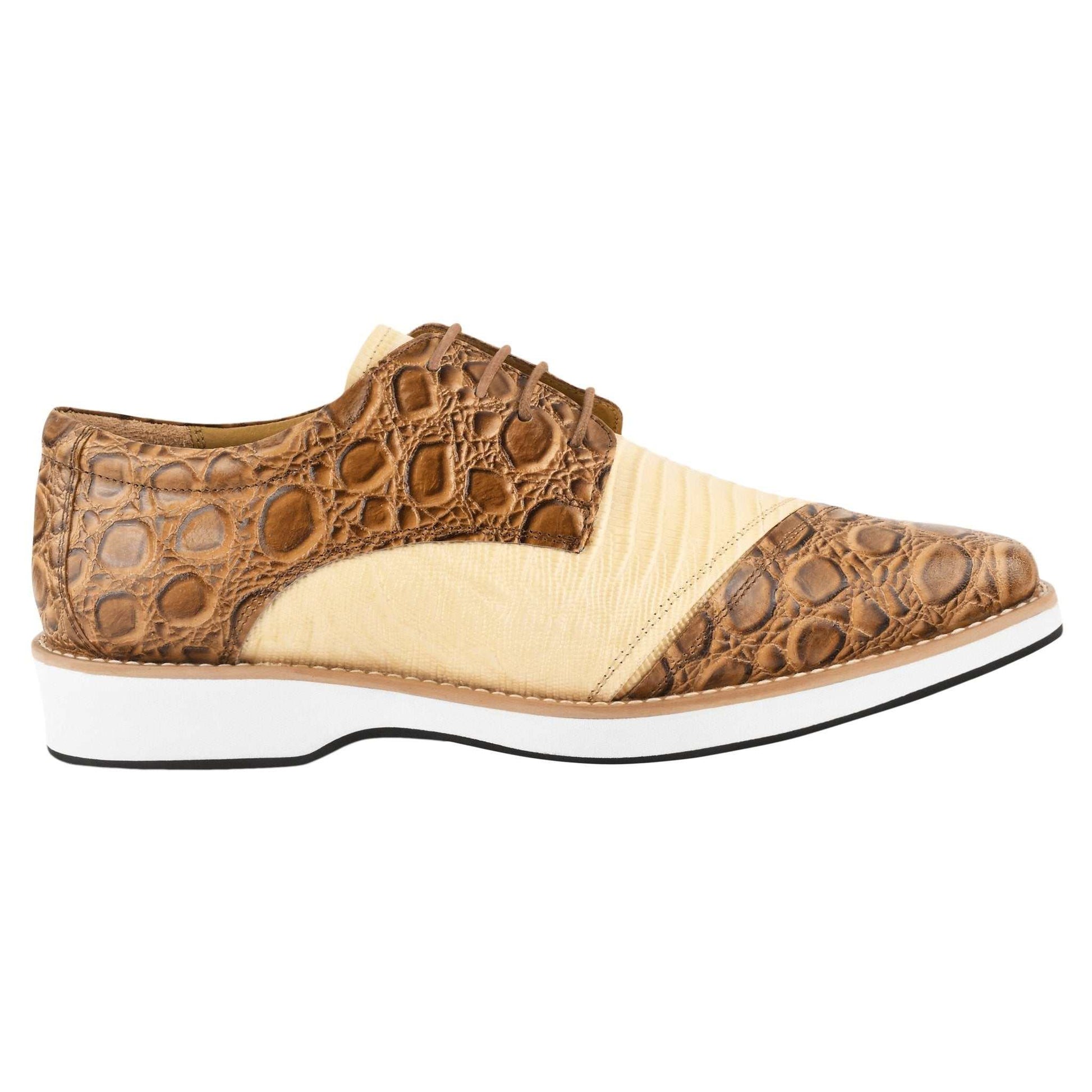 Lucky mens oxford croco lizard print casual shoes - MENLL