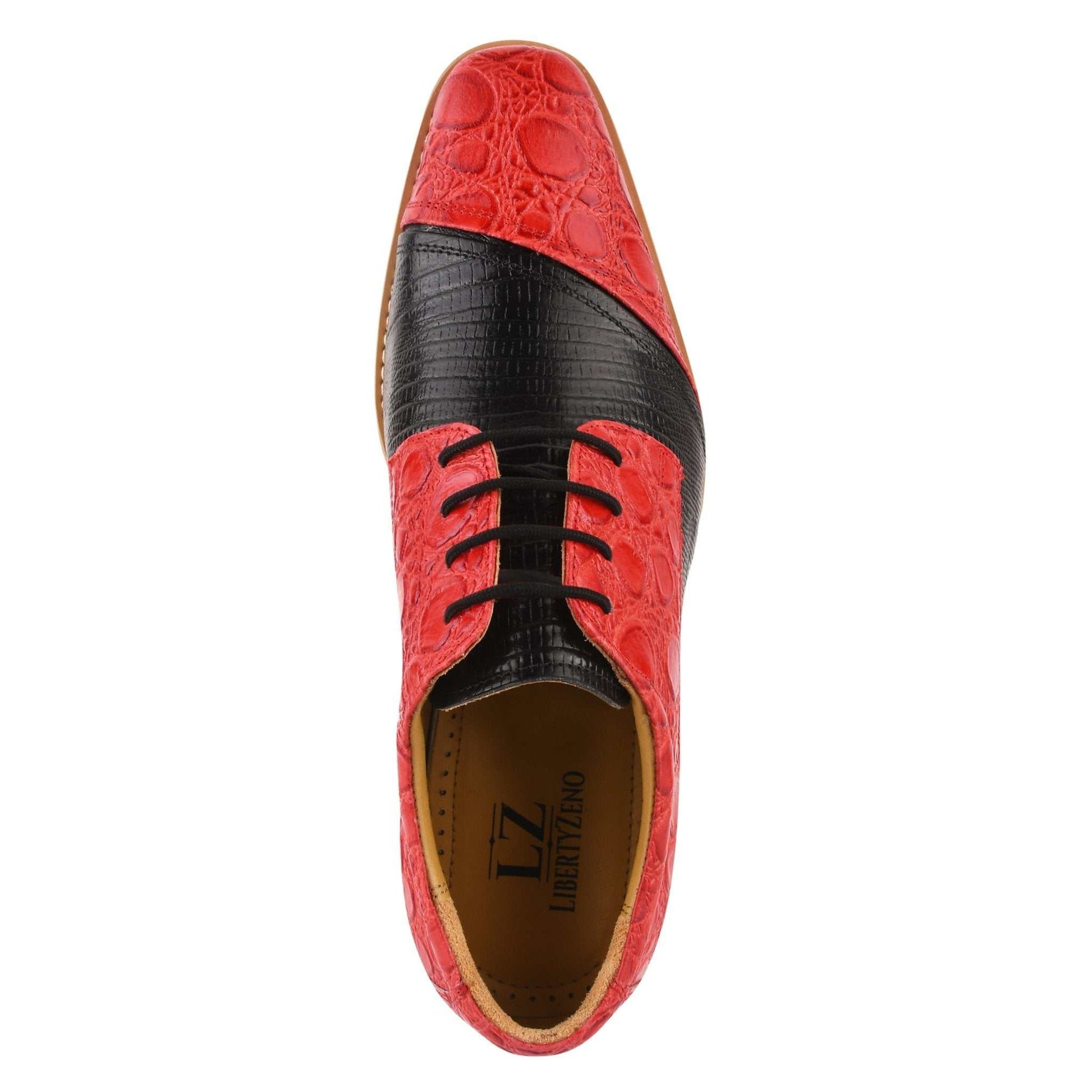 Lucky mens oxford croco lizard print casual shoes - MENLL