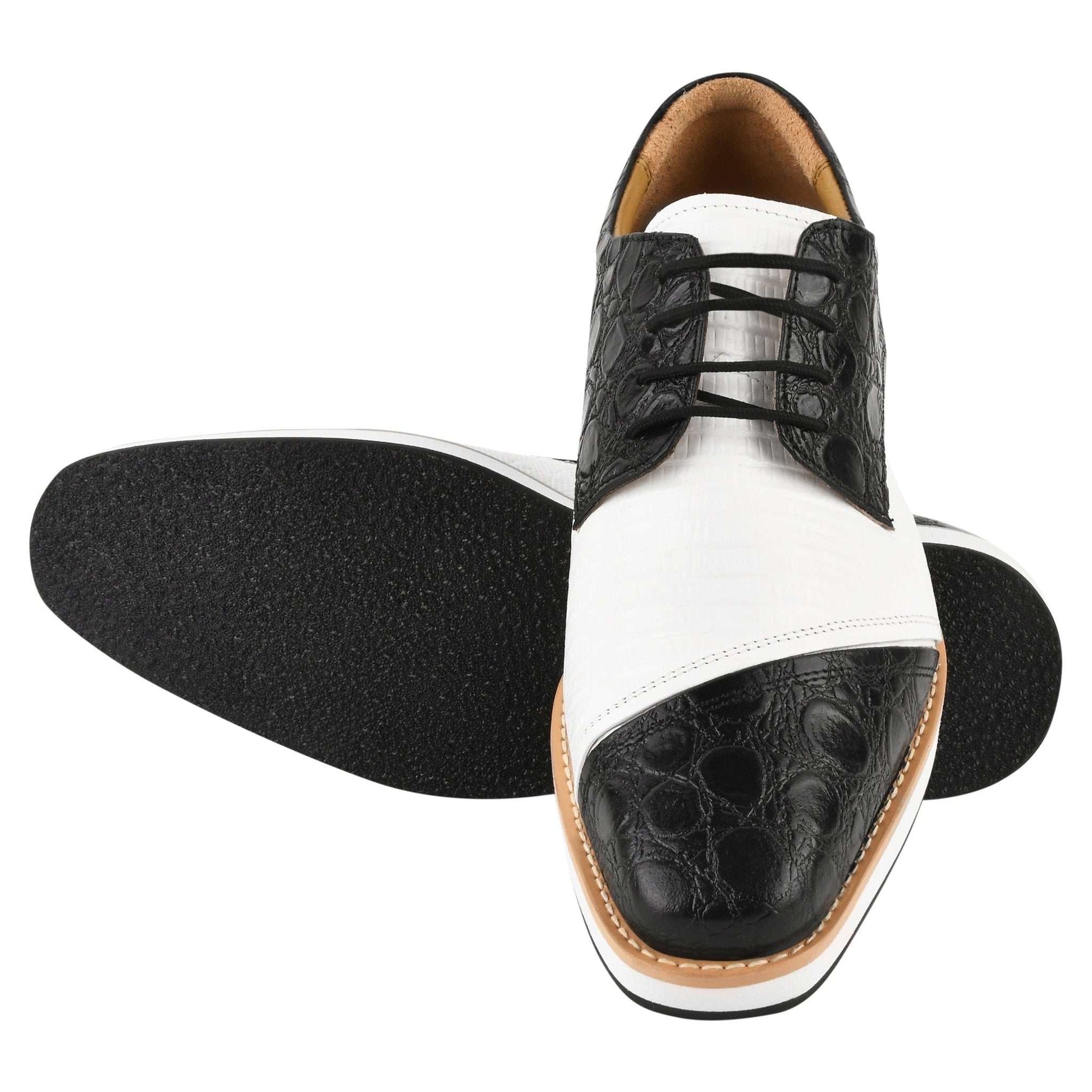 Lucky mens oxford croco lizard print casual shoes - MENLL