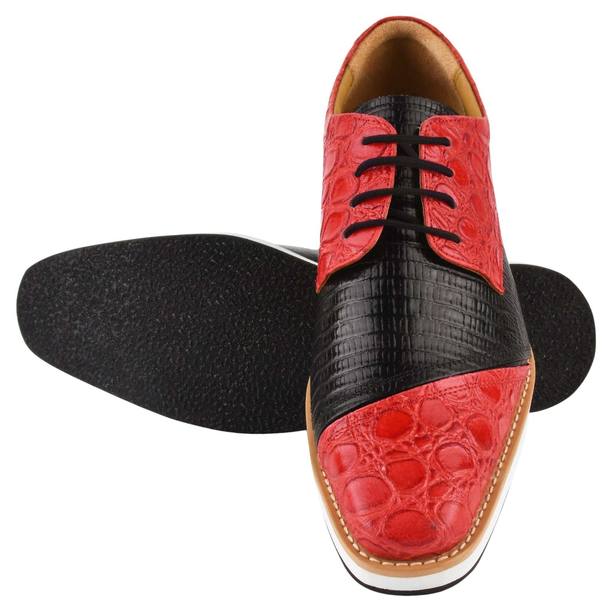Lucky mens oxford croco lizard print casual shoes - MENLL