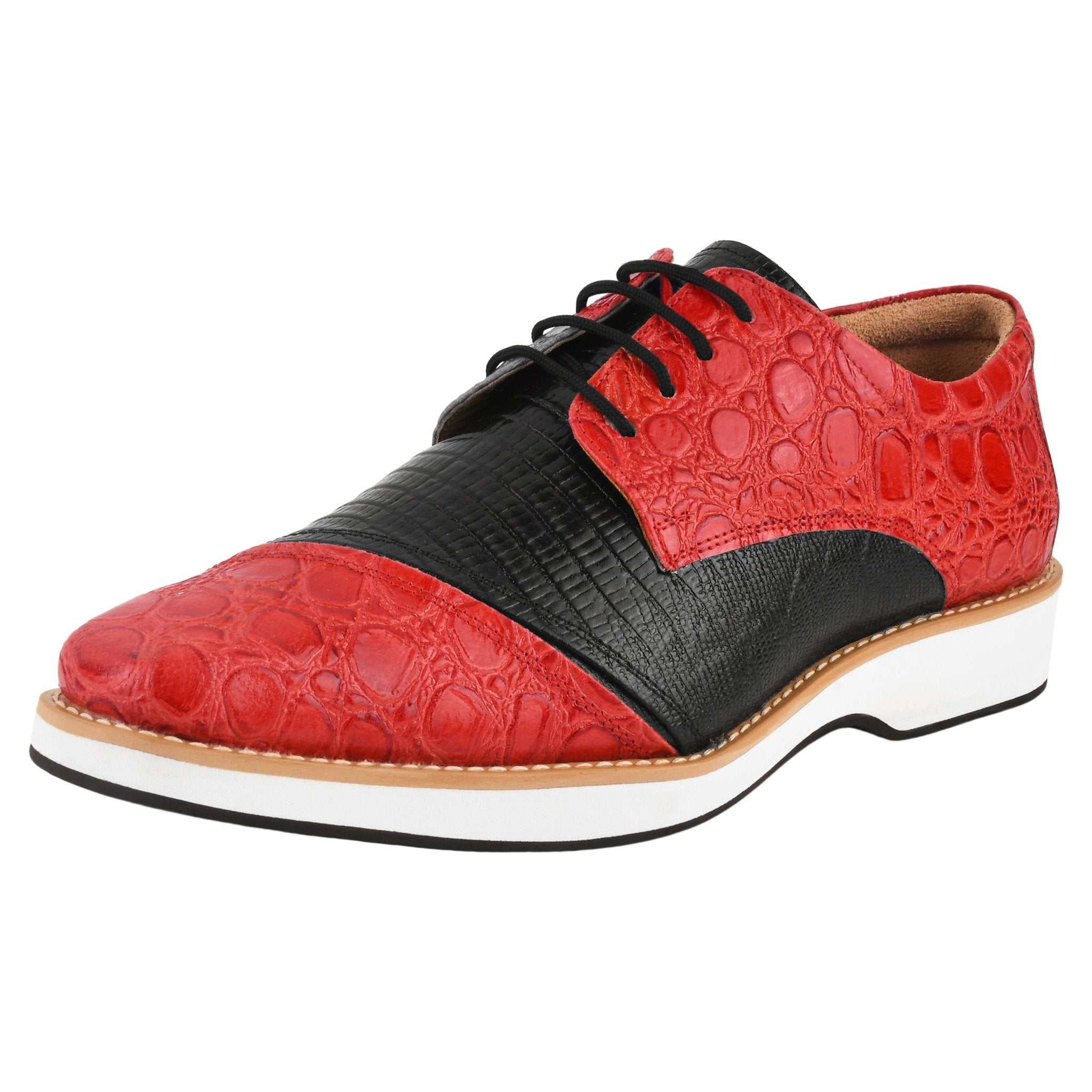 Lucky mens oxford croco lizard print casual shoes - MENLL
