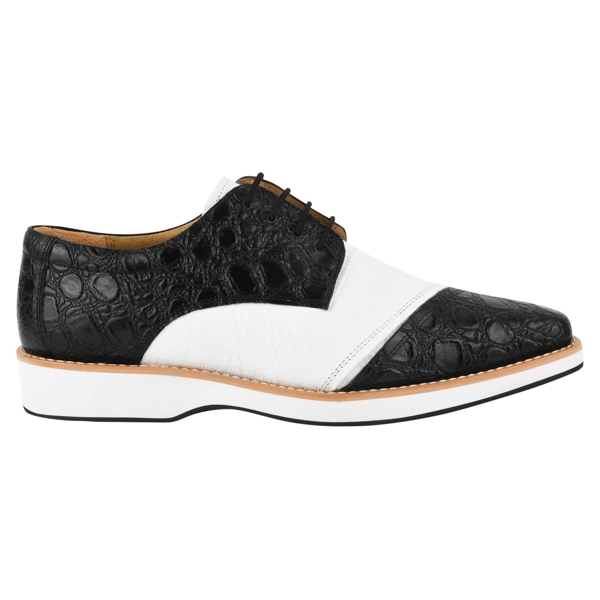 Lucky mens oxford croco lizard print casual shoes - MENLL