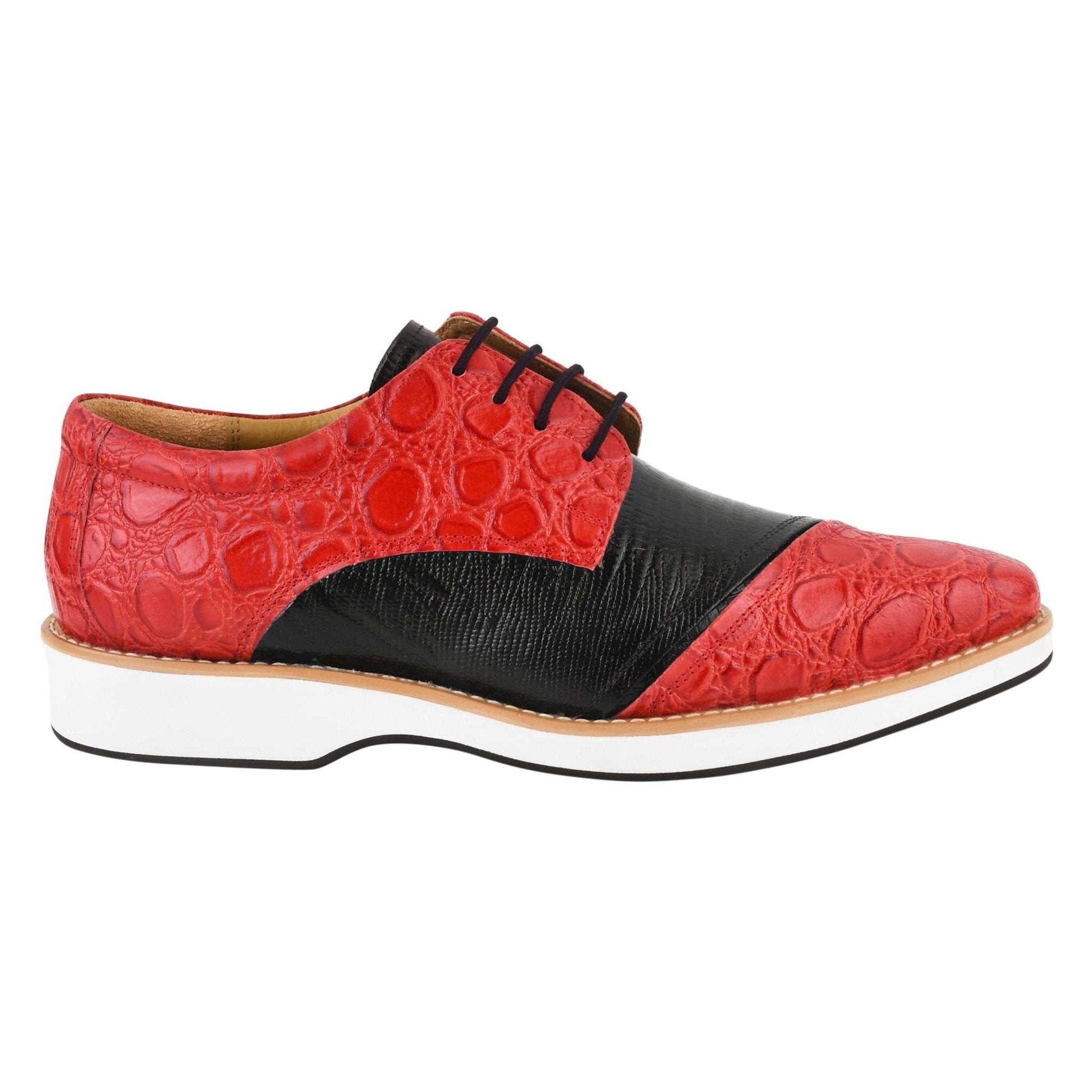 Lucky mens oxford croco lizard print casual shoes - MENLL