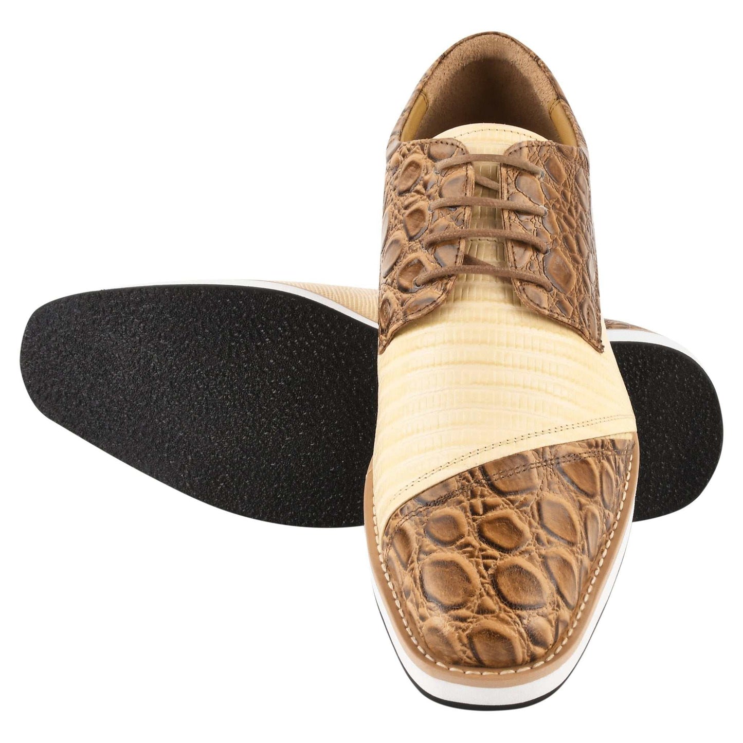 Lucky mens oxford croco lizard print casual shoes - MENLL