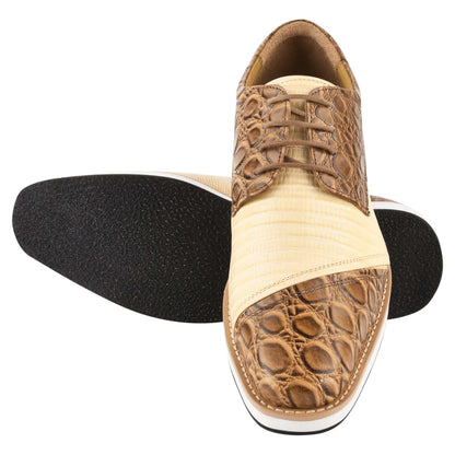 Lucky mens oxford croco lizard print casual shoes - MENLL