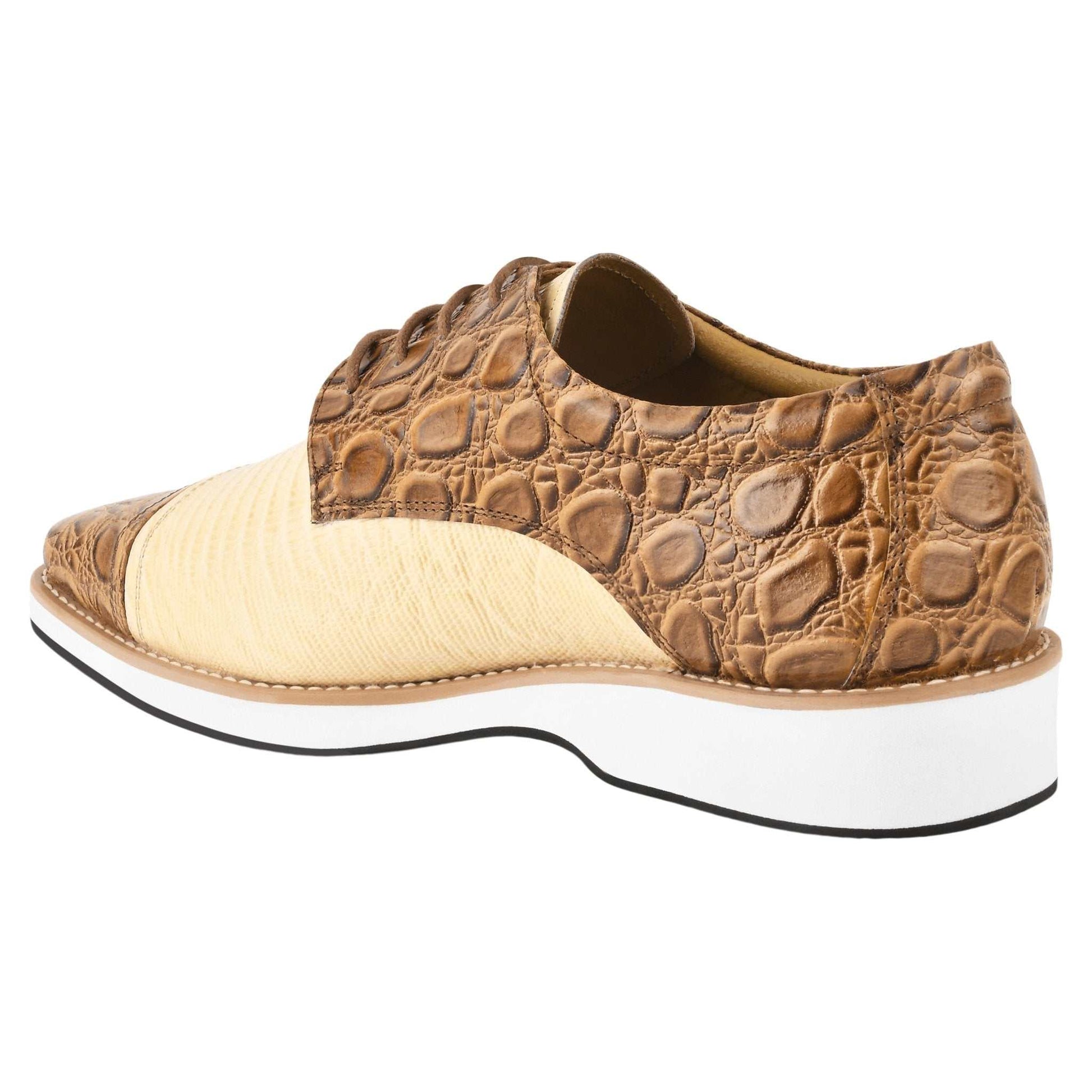 Lucky mens oxford croco lizard print casual shoes - MENLL