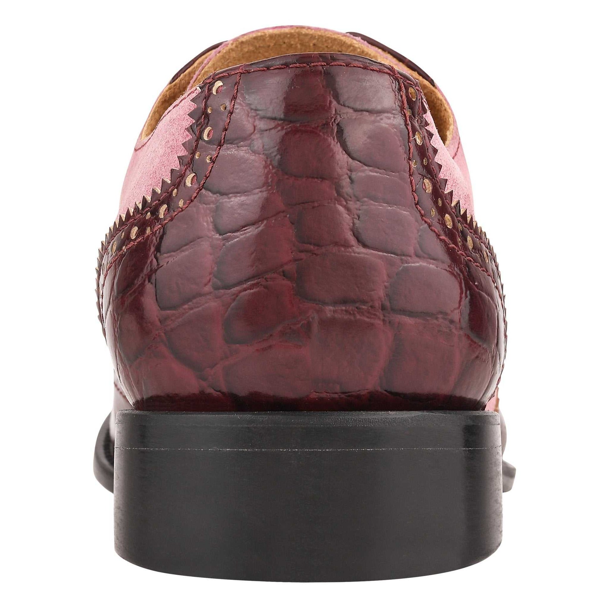 Macon Leather and Suede Crocodile Printed Oxford Dress Shoes - MENLL