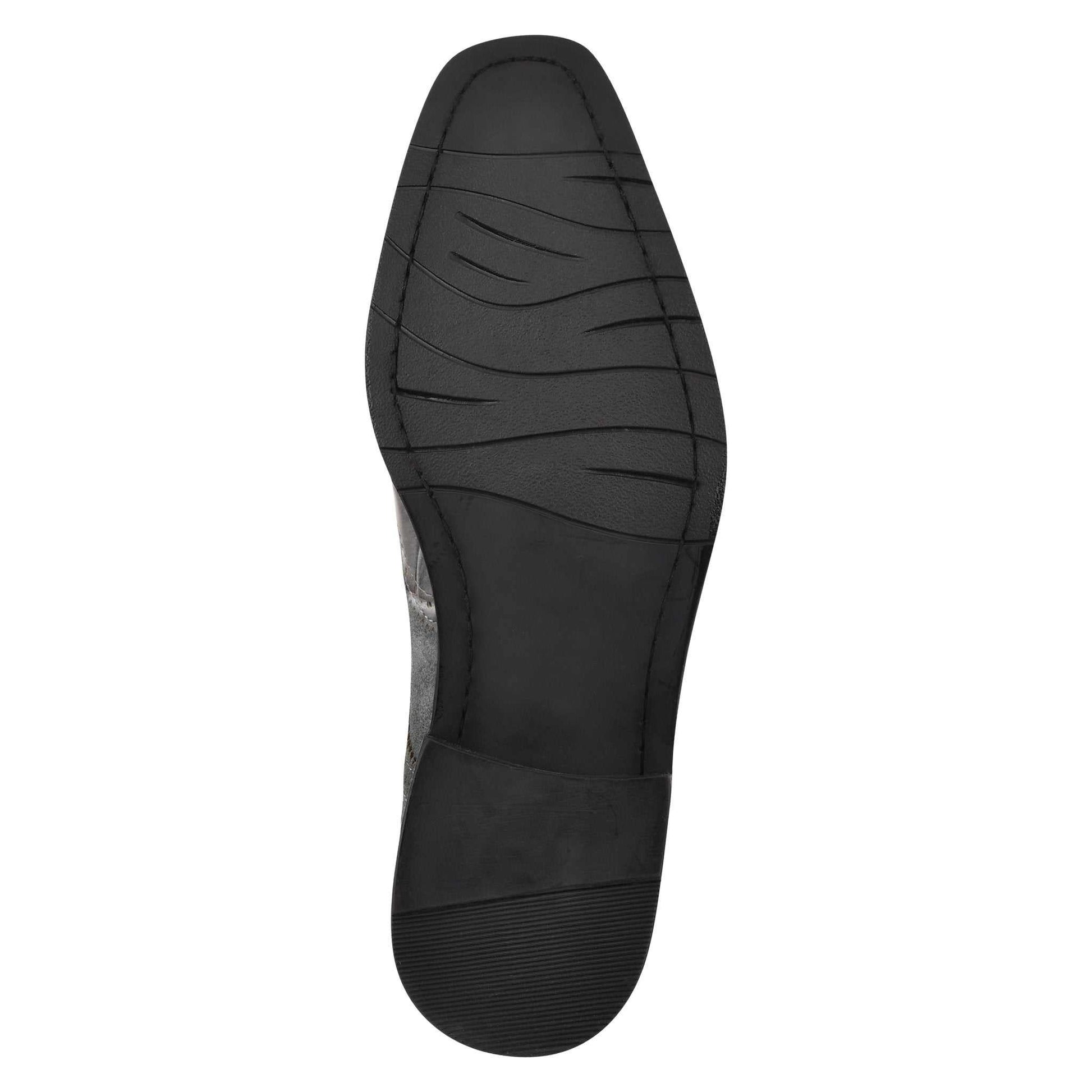 Macon Leather and Suede Crocodile Printed Oxford Dress Shoes - MENLL