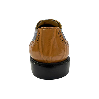 Macon Leather and Suede Crocodile Printed Oxford Dress Shoes - MENLL