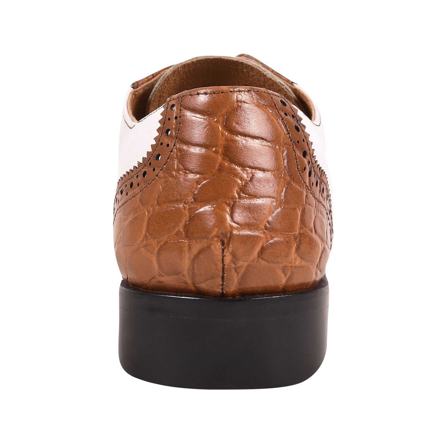 Macon Leather and Suede Crocodile Printed Oxford Dress Shoes - MENLL