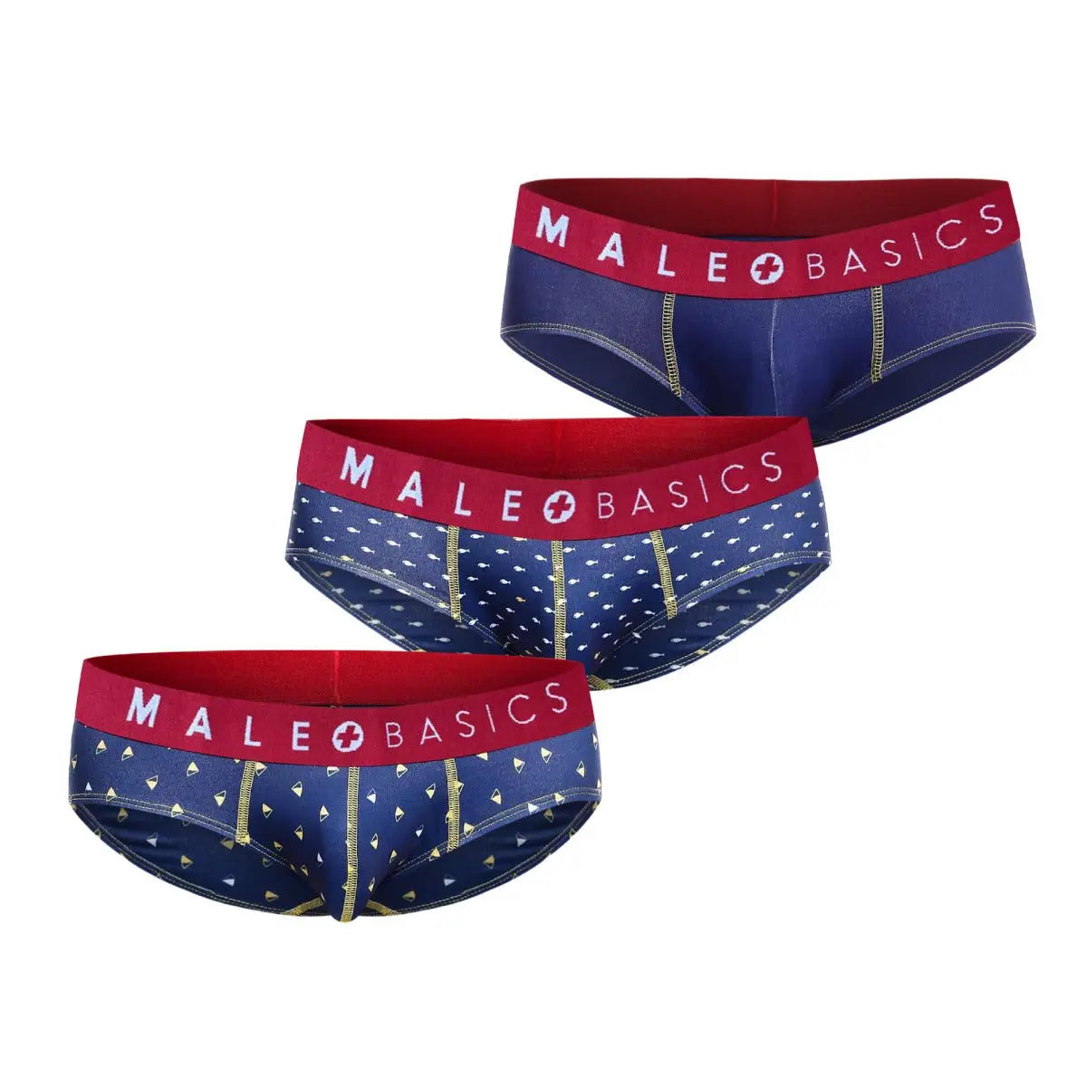 MaleBasics 3-Pack Brief Prints Marine Malebasics