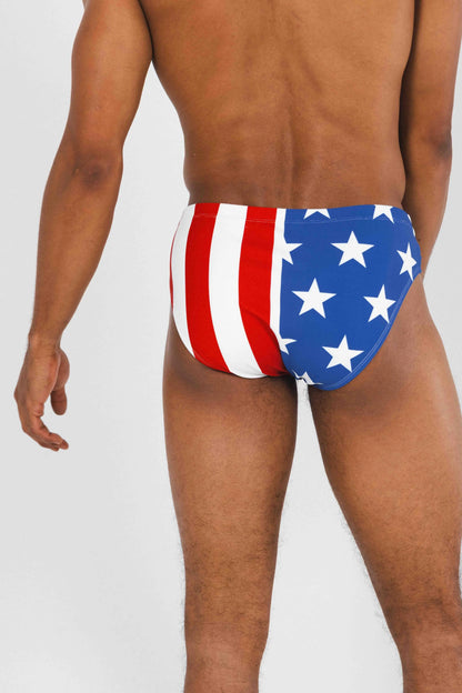 The Mascot | American Flag Ball Hammock® Pouch Swim Brief - MENLL