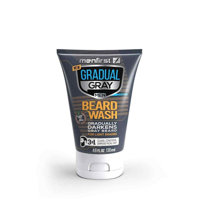 Menfirst Gradual Gray - Beard Wash - Natural Darkening Formula - 1 Pack - 4.6 Oz Each - MENLL