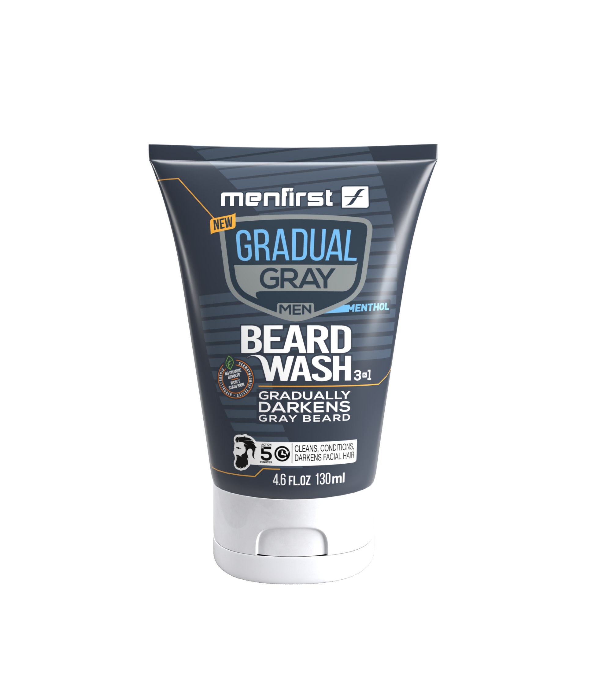 Menfirst Gradual Gray - Beard Wash - Natural Darkening Formula - 1 Pack - 4.6 Oz Each - MENLL