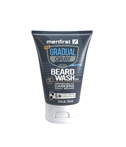 Menfirst Gradual Gray - Beard Wash - Natural Darkening Formula - 1 Pack - 4.6 Oz Each - MENLL