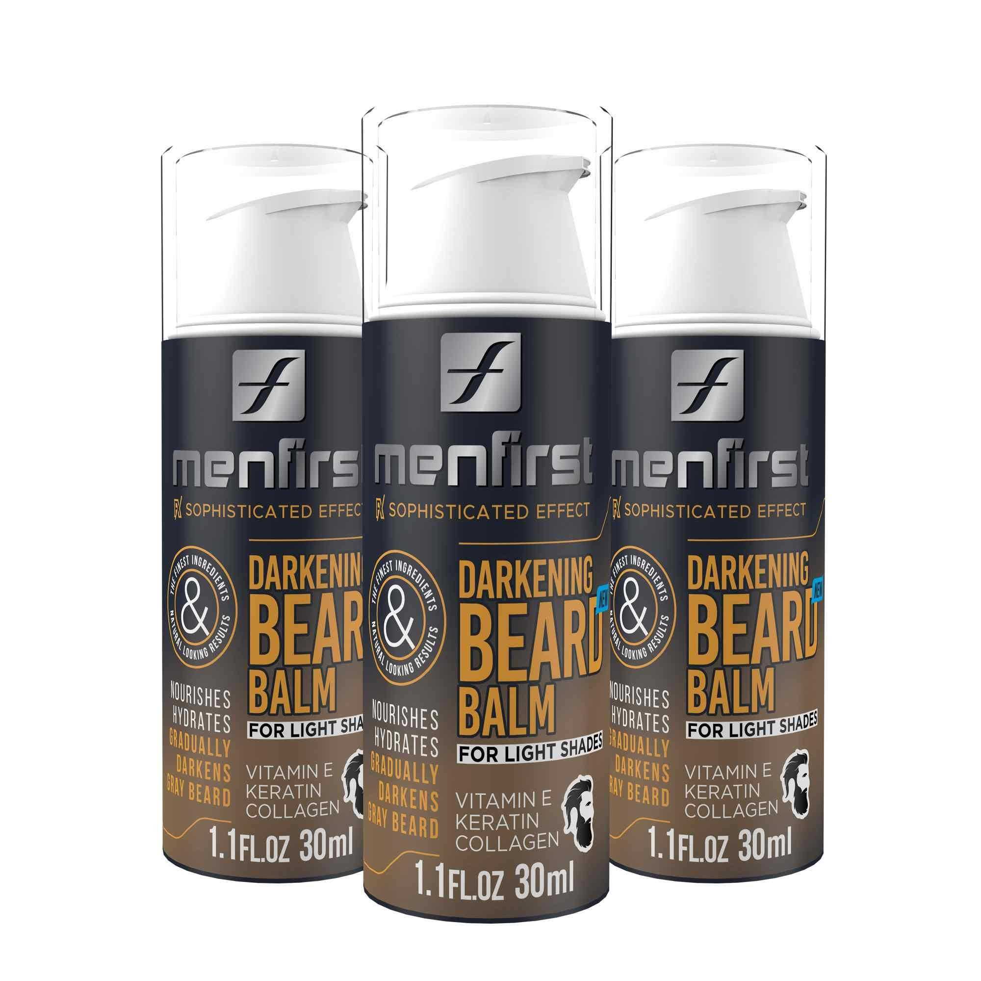 Menfirst Gradual Gray - Beard Balm - Natural Darkening Formula - 3 Pack - 1.1 Oz each - MENLL