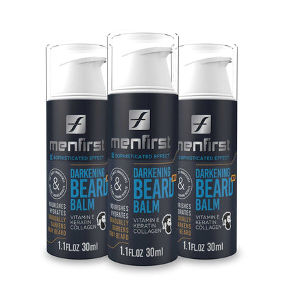 Menfirst Gradual Gray Beard Balm 3 Pack - Natural Gradual Darkening Formula