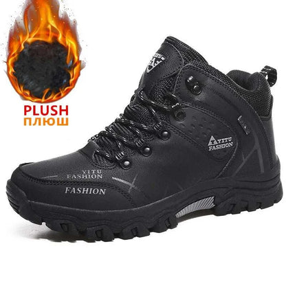 Ultimate Winter Shield: Waterproof Leather Snow Boots for Men - Super Warm Hiking & Work Footwear, Sizes 39-47 - MENLL