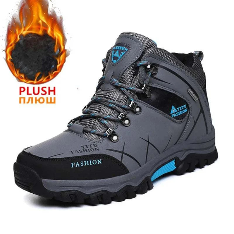 Ultimate Winter Shield: Waterproof Leather Snow Boots for Men - Super Warm Hiking & Work Footwear, Sizes 39-47 - MENLL