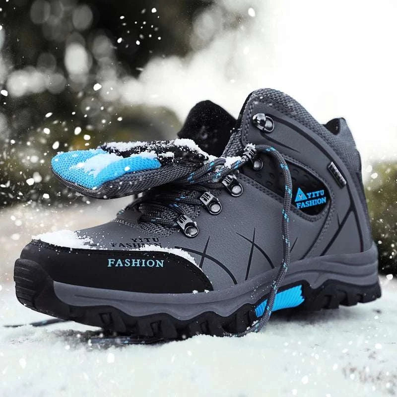 Ultimate Winter Shield: Waterproof Leather Snow Boots for Men - Super Warm Hiking & Work Footwear, Sizes 39-47 - MENLL