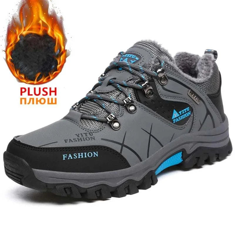 Ultimate Winter Shield: Waterproof Leather Snow Boots for Men - Super Warm Hiking & Work Footwear, Sizes 39-47 - MENLL