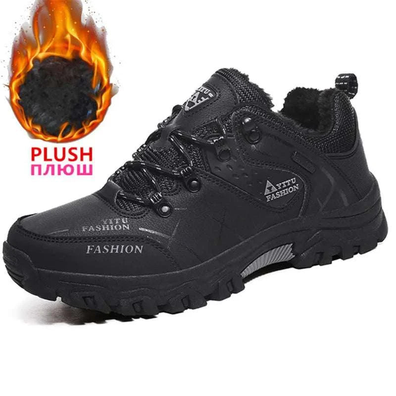 Ultimate Winter Shield: Waterproof Leather Snow Boots for Men - Super Warm Hiking & Work Footwear, Sizes 39-47 - MENLL