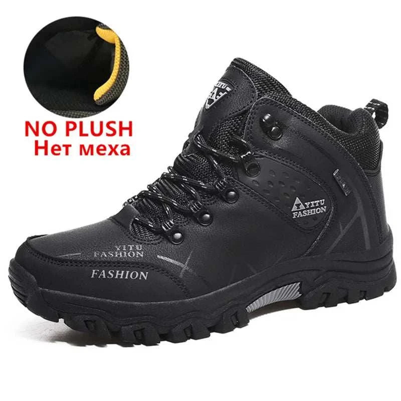 Ultimate Winter Shield: Waterproof Leather Snow Boots for Men - Super Warm Hiking & Work Footwear, Sizes 39-47 - MENLL