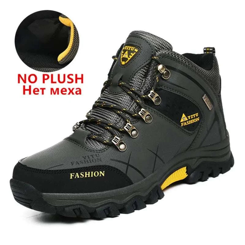 Ultimate Winter Shield: Waterproof Leather Snow Boots for Men - Super Warm Hiking & Work Footwear, Sizes 39-47 - MENLL