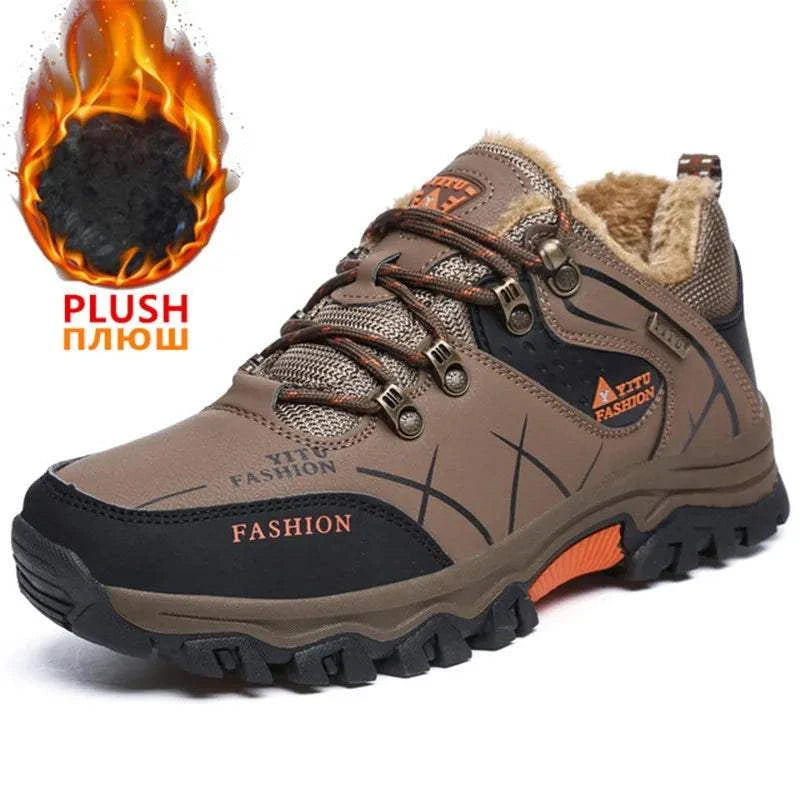Ultimate Winter Shield: Waterproof Leather Snow Boots for Men - Super Warm Hiking & Work Footwear, Sizes 39-47 - MENLL