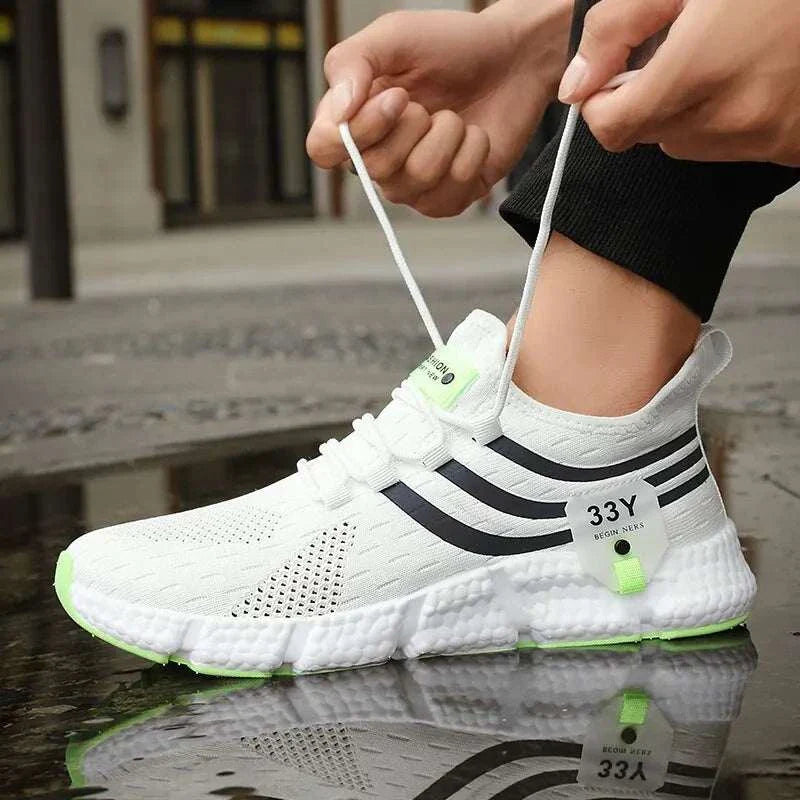 Men's casual sport shoes, breathable lightweight mesh sneakers, ideal for outdoor activities, athletic jogging and walking.