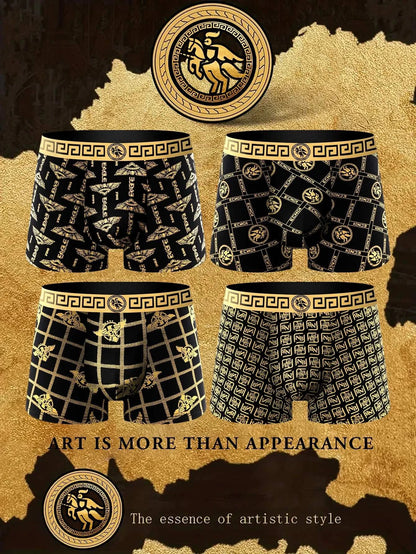 Luxurious Black & Gold Men's Boxer Shorts for Ultimate Comfort