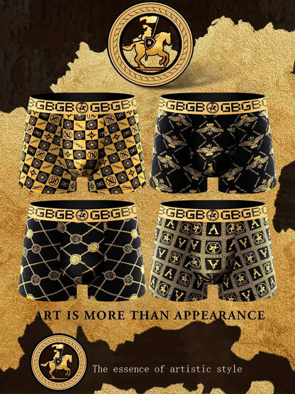 Luxurious Black & Gold Men's Boxer Shorts for Ultimate Comfort