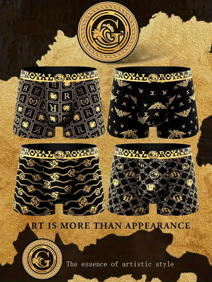 Luxurious Black & Gold Men's Boxer Shorts for Ultimate Comfort