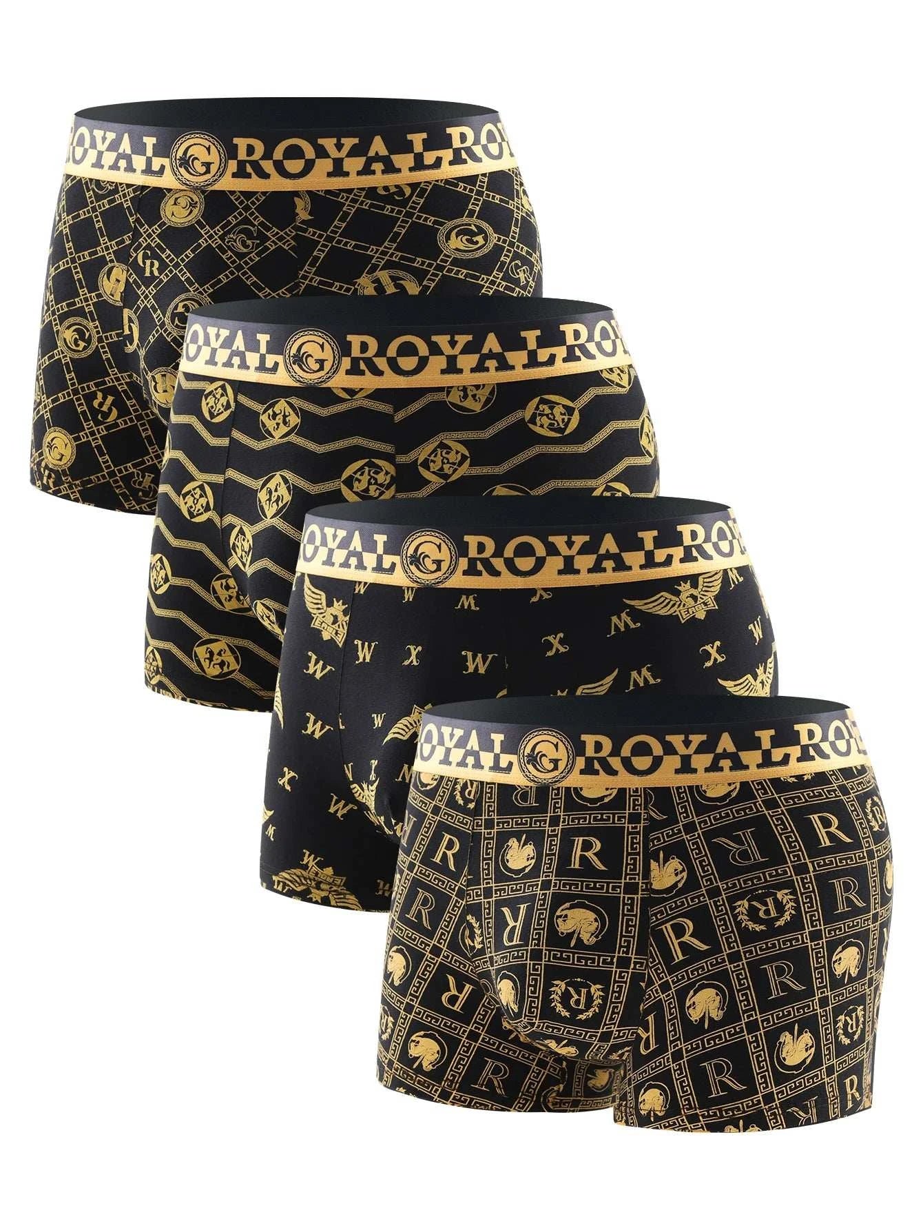 Luxurious Black & Gold Men's Boxer Shorts for Ultimate Comfort