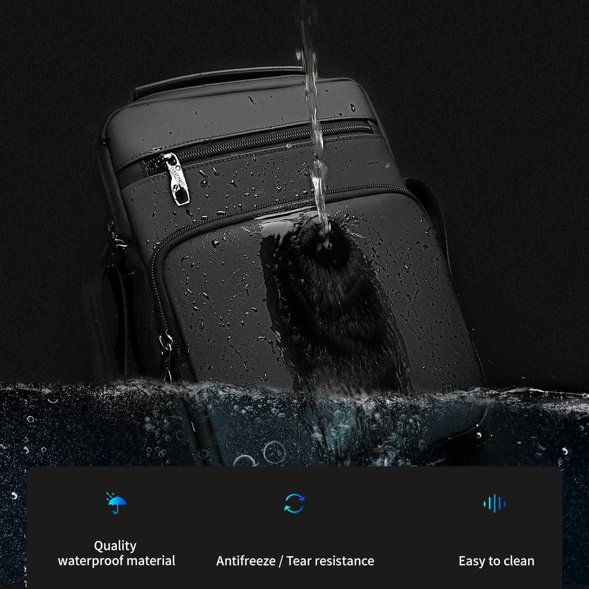 Sleek & Stylish Waterproof Business Sling Bag for Men - MENLL