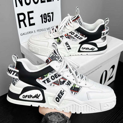 Elevate Your Style: Men's Chic Leather Platform Sneakers - MENLL