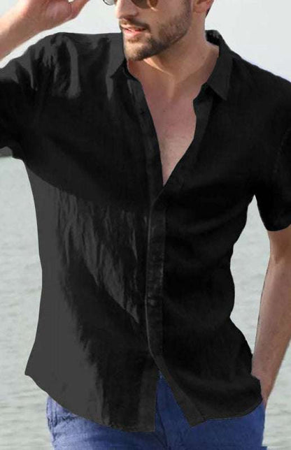 Breezy Hemp Button-Up Short-Sleeve Shirt for Effortless Summer Style - MENLL