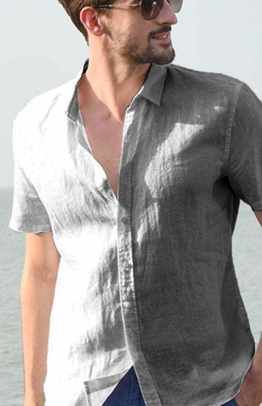 Breezy Hemp Button-Up Short-Sleeve Shirt for Effortless Summer Style - MENLL