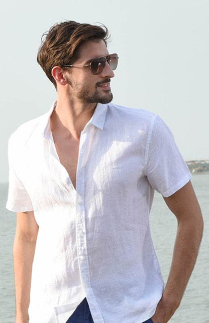 Breezy Hemp Button-Up Short-Sleeve Shirt for Effortless Summer Style - MENLL