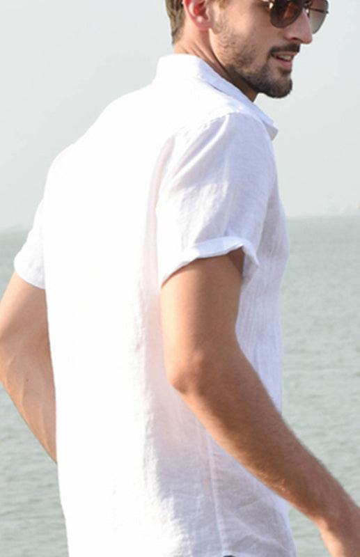 Breezy Hemp Button-Up Short-Sleeve Shirt for Effortless Summer Style - MENLL