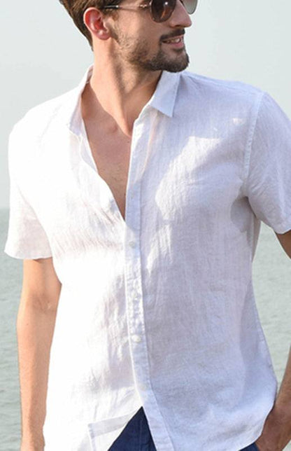 Breezy Hemp Button-Up Short-Sleeve Shirt for Effortless Summer Style - MENLL