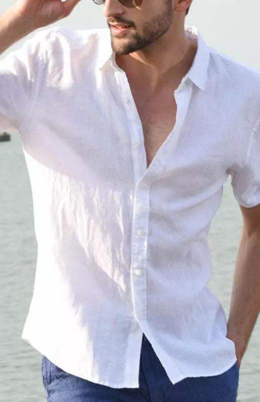 Breezy Hemp Button-Up Short-Sleeve Shirt for Effortless Summer Style - MENLL