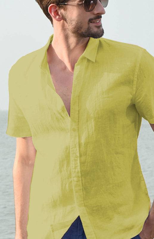 Breezy Hemp Button-Up Short-Sleeve Shirt for Effortless Summer Style - MENLL