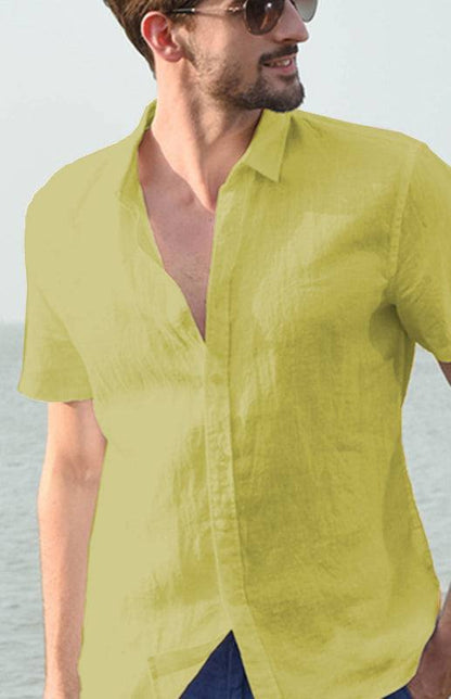 Breezy Hemp Button-Up Short-Sleeve Shirt for Effortless Summer Style - MENLL