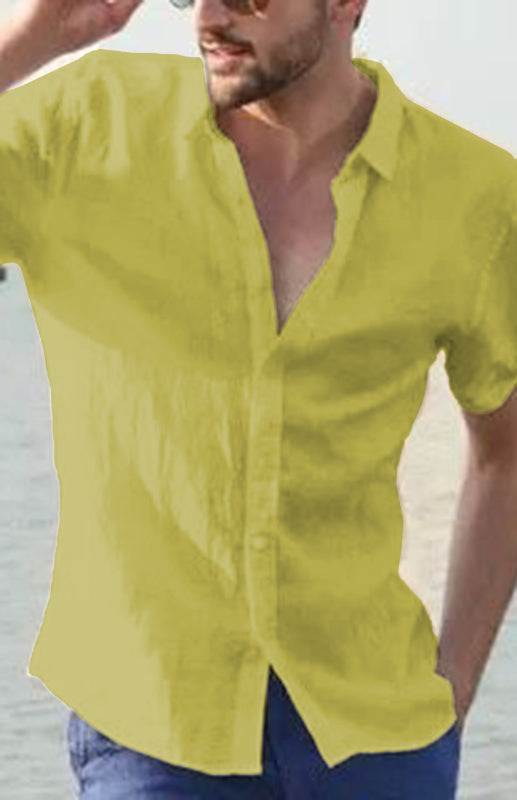 Breezy Hemp Button-Up Short-Sleeve Shirt for Effortless Summer Style - MENLL